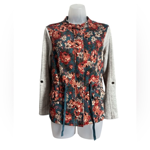 Anthropologie Saturday Sunday Women's Delwyn Floral French Terry Jacket Size M - Picture 4 of 11